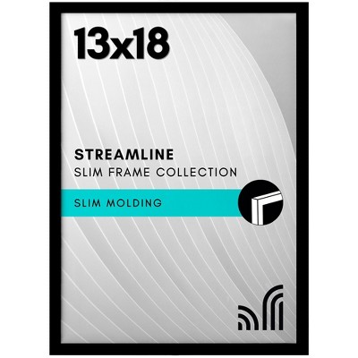 Americanflat 13x18 Picture Frame with Polished Plexiglass - Streamline Collection - Thin Border Picture Frame for Wall Display - Black