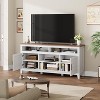 Homhougo Modern TV Stand for 65 Inch, TV Semi-Open Double Door Cabinet with Adjustable Shelves,Entertainment Center with 8 Storage Compartments,White - 2 of 4