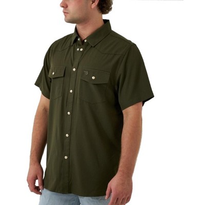 Burlebo Men's Performance Western Short Sleeve Pearl Snap Button Up Shirt