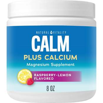 Natural Vitality CALM Magnesium Plus Calcium Supplement Powder - Raspberry Lemon - 8oz