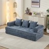78.8" Chenille Convertible Floor Sofa Bed with Armrest - 4 of 4