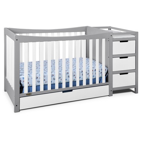 Graco Remi 4 In 1 Convertible Crib And Changer Pebble Gray White