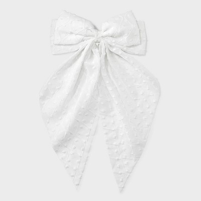 Swiss Dot Bow Hair Barrette - A New Day™ White