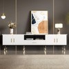 Whisen Modern Entertainment Center TV Stand for TVs up to 80'' with 2 Cabinets and Open Compartments - 4 of 4