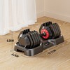 Naysaye Dumbbell Set 10 in 1 Adjustable Weight Set for Men and Women Quick Weight Change for Home Gym, Silver, 19.7"*10"*11.9" - 3 of 4