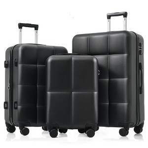 YONWAY 3 Piece Hardshell Luggage Sets Airline Certified Carry-on Luggage with side hook Cup Holder Spinner Wheel - 1 of 4