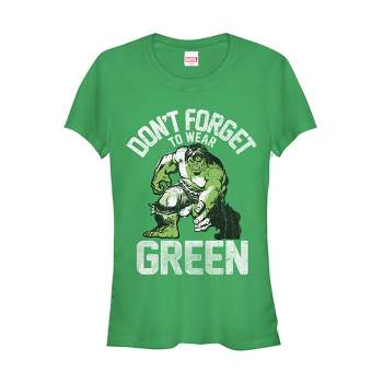 Juniors Womens Marvel St. Patrick's Day Hulk Wear T-Shirt