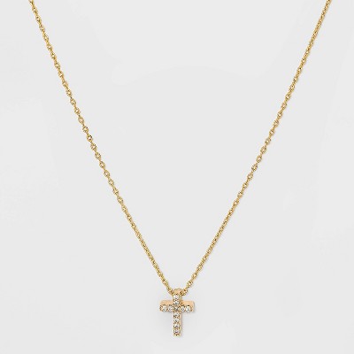 White gold cross hot sale necklace for baby girl