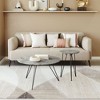 Gray Faux-Concrete Top Coffee Table Set 16.9" & 20.9" H, (2-Piece), Black Powder-Coated Steel Frames By Zou Modern - 2 of 4