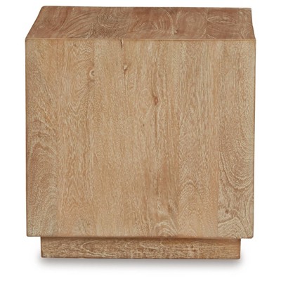 Belenburg Square Natural Wood Accent Table with Storage