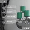 3x3 Pillar Candles Set of 3 - Rustic Unscented No Drip Green Candles for Home Decor, Weddings, Centerpieces - 3 of 4