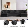 Mjkone 132'' Oversized Modular Sectional Sofa, U-Shaped Couch with 2 Ottomans, 6-Seat Chenille Fabric Upholstered Deep Seat Sofa - 3 of 4