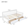 NicBex Twin Size Daybed with Storage 77.3" Wooden Frame Day Bed with Slatted Sides and 2 Spacious Drawers for Apartments, White - 2 of 4