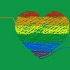 Adult Design By Humans Rainbow Colored String Pride Heart By corndesign T-Shirt - 2 of 2