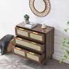 NicBex 3 Drawer Dresser Modern Rattan Chests of Drawers with Wide rawers and Metal Handles Dresser Cabinet for Living Room, Hallway, Entrance - 3 of 4