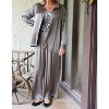 Women's Satin Button Down Shirt/Shacket - TEMPO PARIS - 3 of 4