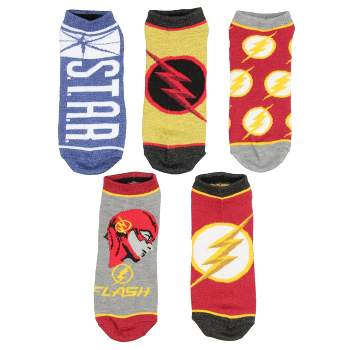 DC Comics The Flash Adult Superhero 5 Pack Mix and Match Ankle Socks Multicoloured