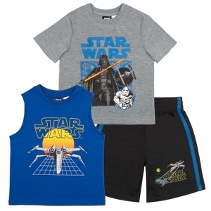 Star Wars Little Boys Star Wars Short Sleeve Piece Pack 3 pc Shirt, Tank Top and Shorts Set - 1 of 4