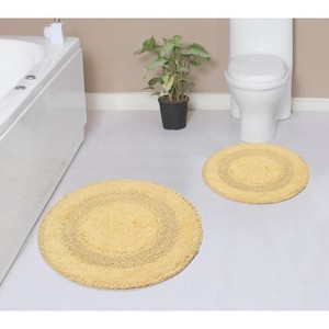 Radiant Bathroom Rugs Set, Washable Rug, Extra Soft and Absorbent bath Rug, Bath Mat Set, Bath Floor Mat Non-Slip, 2 Pcs Set(22+30), Yellow - 1 of 4