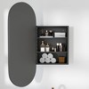 SpassWay 16 x 32 Inch Recessed Medicine Cabinet Oval Pill-Shaped Black Metal Frame with Mirror for Bathroom Vanity - 4 of 4