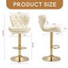 Leovsnove Barstools Set of 2 Modern Swivel Pub Height Barstool, High Dining Chair with Velvet Seat, Backrest, Armless Hydraulic Counter Stool - 4 of 4