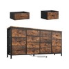 COZONY 14 Drawer Dresser 63" TV Stand with Power Outlet, Long Entertainment Center for 65-75 Inch TV, Black Fabric Storage Cabinet - 2 of 4