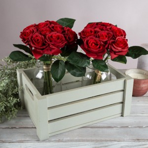 Pure Garden 18Pc Real Touch Rose Artificial Flowers with Stems - 1 of 4