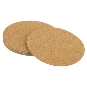 Unique Bargains Cork Durable Heat Resistant Round Coasters for Tableware - 1 of 4