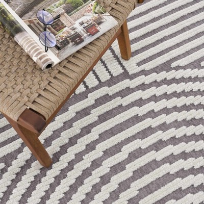 Hauteloom Deron Gray Rainbow Washable Rug
