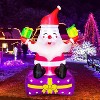 6ft Christmas Inflatable Santa w/ Gift Boxes - Outdoor Yard Decor w/ Built-in Lights + Tethers & Stakes for Lawn/Garden - 4 of 4