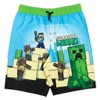 Minecraft Zombie Steve 3 Pack Swim Trunks Bathing Suits Little Kid to Big Kid - 3 of 4