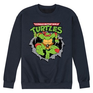 Men's - Teenage Mutant Ninja Turtles - Raphael Breaking Through Shirt Graphic Fleece Sweatshirt - 1 of 4