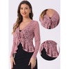 INSPIRE CHIC Women's Tie Front Ruffled Hem Floral Lace Sheer Crop Bolero Shrug - 2 of 4