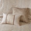Sapphtopaz 8 Piece Bedding Comforter Sets Faux Silk Pieced Quilts Embroidery Design Reversible Quilt Set, Beige - 3 of 4