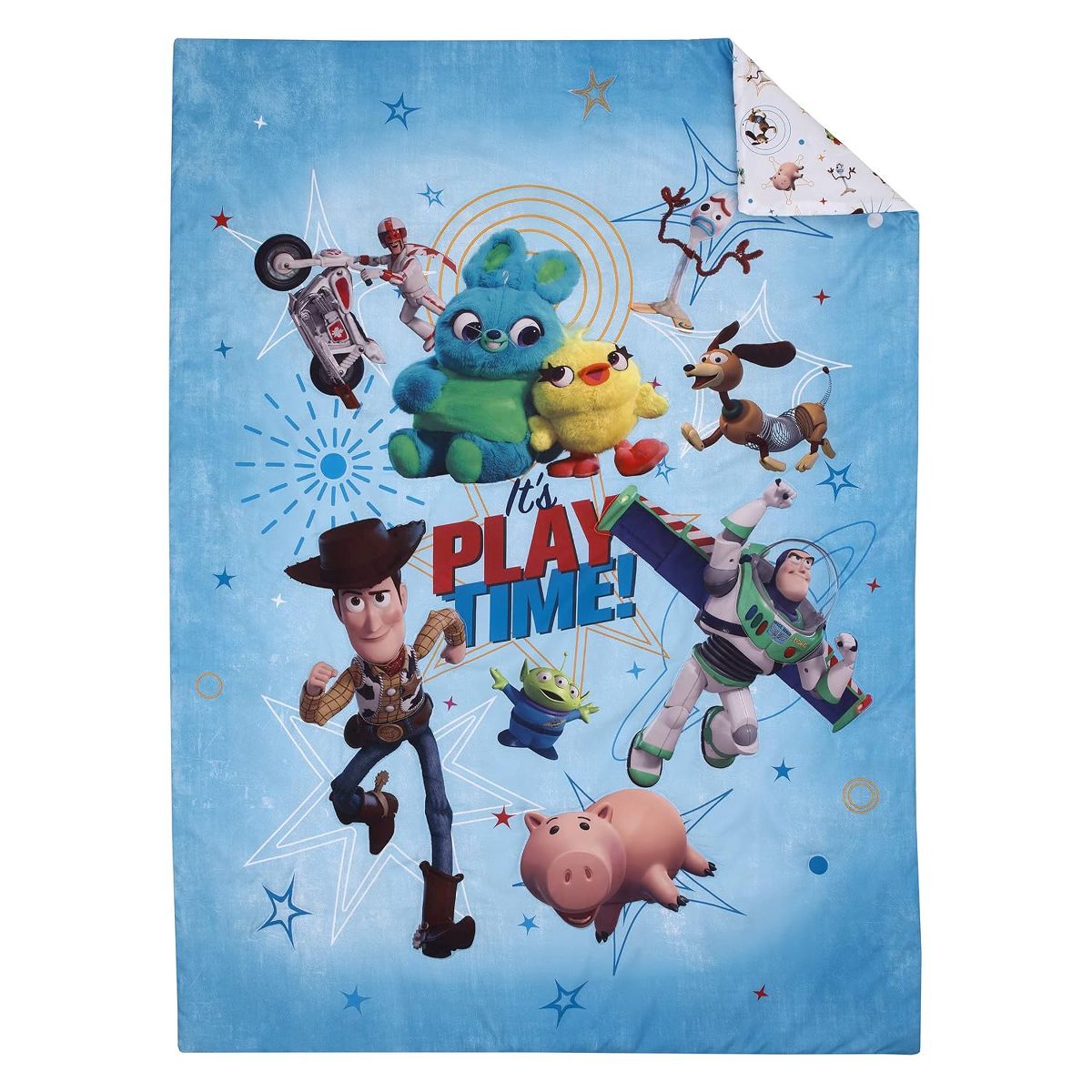 Disney Pixar Toy Story 4-Piece Toddler Bedding Set, Woody, Buzz Lightyear, Jessie & Hamm Comforter, Fitted Bottom Sheet, Flat Top Sheet & Pillowcase - thumbnail 3