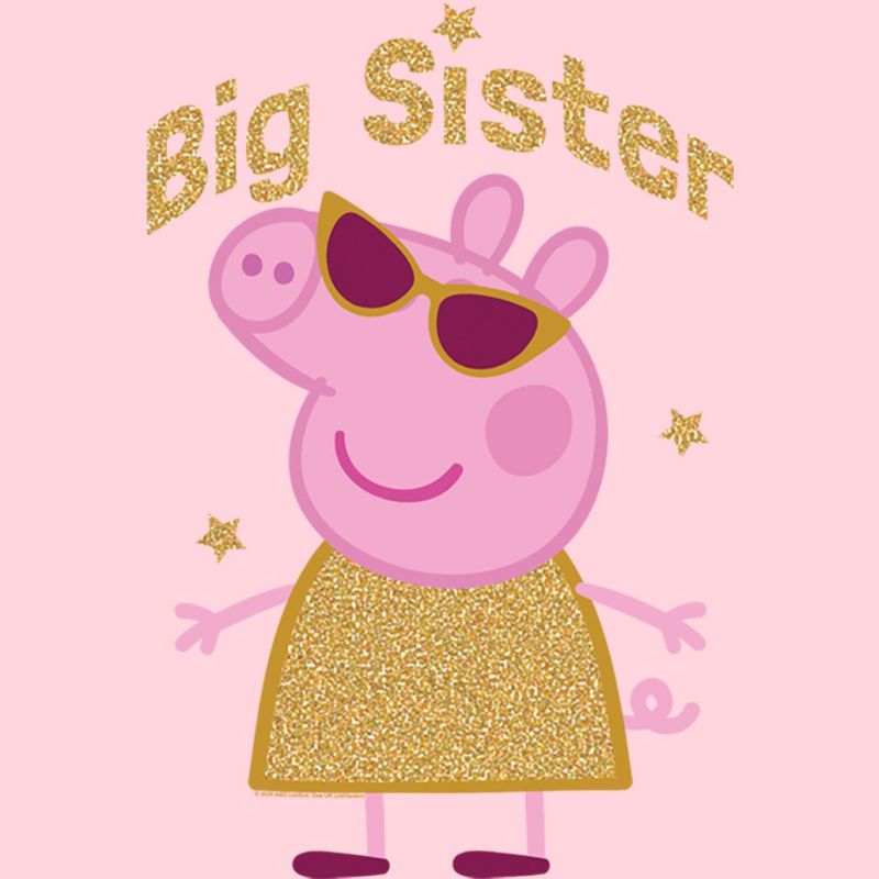 Juniors Womens Peppa Pig Big Sister T-Shirt, 2 of 5