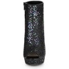 Allegra K Women's Glitter Platform Chunky Heeled Open Toe Ankle Boots - 2 of 4