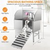 Dog Bath Tub, Dog Washing Station Stainless Steel - Leak-Proof Grooming Tub with Folding Ramp Non-Slip Grate Faucet Sprayer Drain Kit - 4 of 4