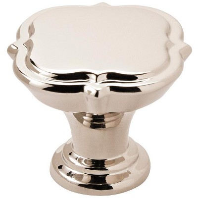 Polished Nickel Square Cabinet Knob with Mounting Hardware
