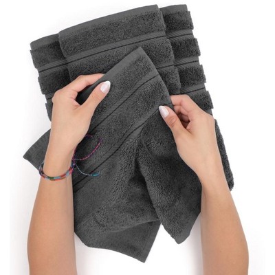 Gray 6-Piece Turkish Cotton Towel Set