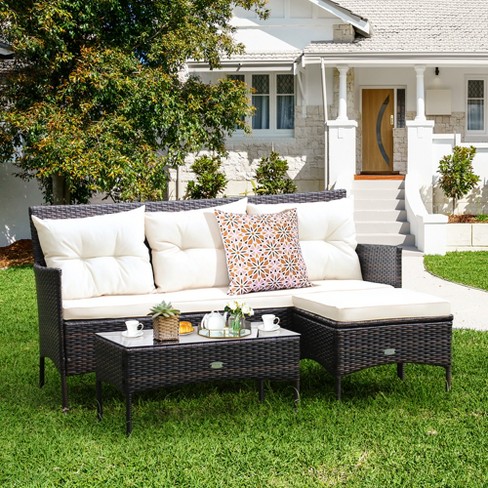 Patio 3 seater discount sofa