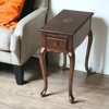 HomeRoots 25" Cherry Brown Solid And Manufactured Wood Rectangular End Table With Drawer - 2 of 4