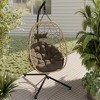 LeisureMod Summit Series Outdoor Egg Swing Chair with Cushions, Hanging Patio Chair for One Person - 2 of 4