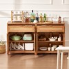 VEVOR Rattan Cabinet, Set of 2, Rattan Storage Cabinet with 4 Magnetic Doors and 2 Drawers, Sideboard Buffet Cabinet, Natural - 2 of 4