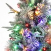 3/4.5 ft Pre-Lit Potted Flocked Christmas Tree, Artificial Christmas Tree with 78 Warm White Led Lights - 4 of 4
