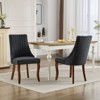 SKRAN Dining Chairs Channel Kitchen Dinner Chair Comfy Upholstered Accent Chair for Dining Room with Curved Solid Wood Legs,Set of 2 - 2 of 4