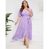 LXT-Women's Plus Size Floral Summer Dress A Line Ruffle Belted Dress - 3 of 4