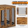 Munora Large Dog Crate Furniture with Tray, Indoor Wooden Kennel Pet House, Modern Decorative End Side Table Nightstand, Rustic Brown - 2 of 4