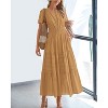 Women's 2025 Summer Casual Midi & Maxi Dress - Lightweight V-Neck Boho Beach Dress with Elastic Waist & Pockets Khaki - 2 of 4