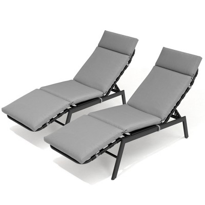 Pellebant Outdoor Chaise Lounge Chairs (Set of 2) with Cushion and Adjustable Back